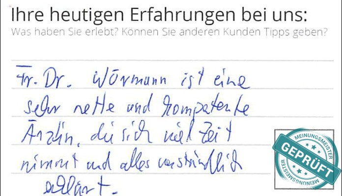 Digitalisierter Text des Meinungsmeister Bewertungsbogens