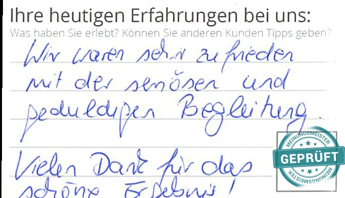 Digitalisierter Text des Meinungsmeister Bewertungsbogens