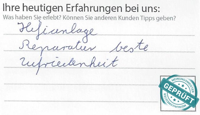 Digitalisierter Text des Meinungsmeister Bewertungsbogens