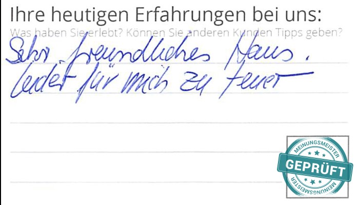 Digitalisierter Text des Meinungsmeister Bewertungsbogens