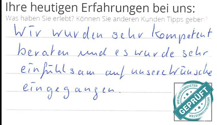 Digitalisierter Text des Meinungsmeister Bewertungsbogens