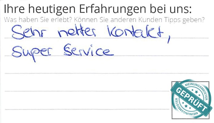 Digitalisierter Text des Meinungsmeister Bewertungsbogens