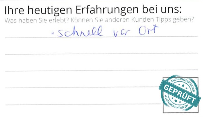 Digitalisierter Text des Meinungsmeister Bewertungsbogens