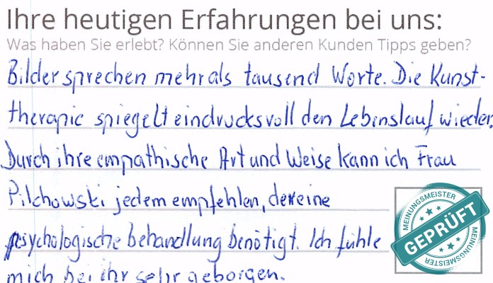 Digitalisierter Text des Meinungsmeister Bewertungsbogens