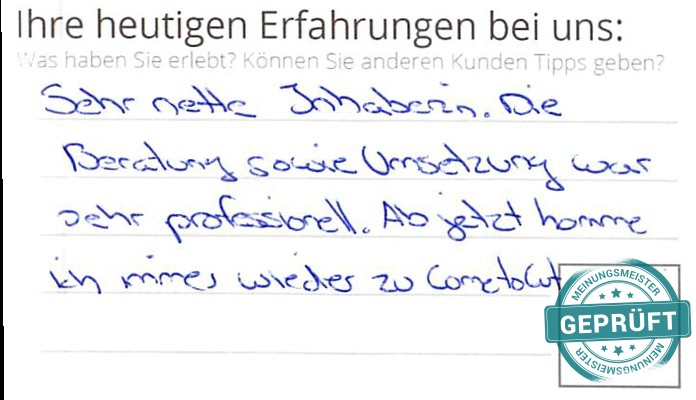 Digitalisierter Text des Meinungsmeister Bewertungsbogens