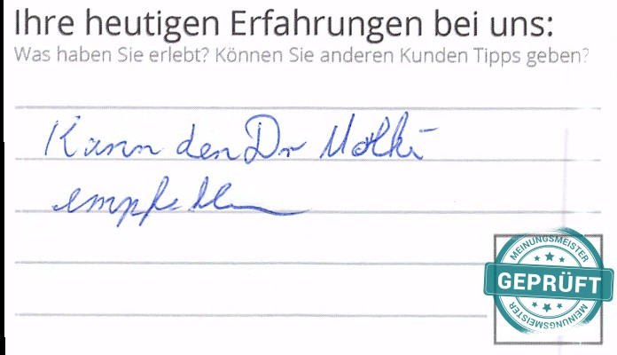 Digitalisierter Text des Meinungsmeister Bewertungsbogens