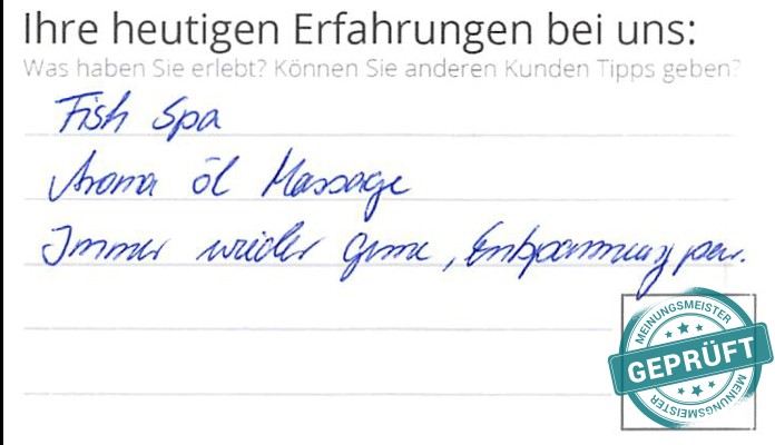 Digitalisierter Text des Meinungsmeister Bewertungsbogens