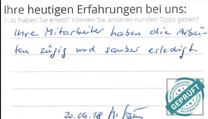 Digitalisierter Text des Meinungsmeister Bewertungsbogens