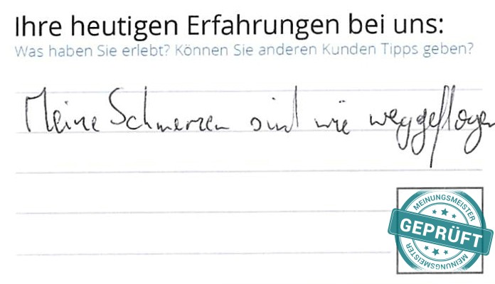Digitalisierter Text des Meinungsmeister Bewertungsbogens