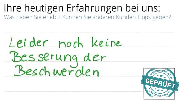 Digitalisierter Text des Meinungsmeister Bewertungsbogens