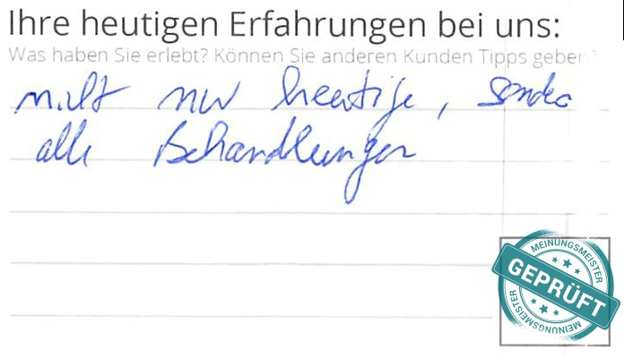 Digitalisierter Text des Meinungsmeister Bewertungsbogens