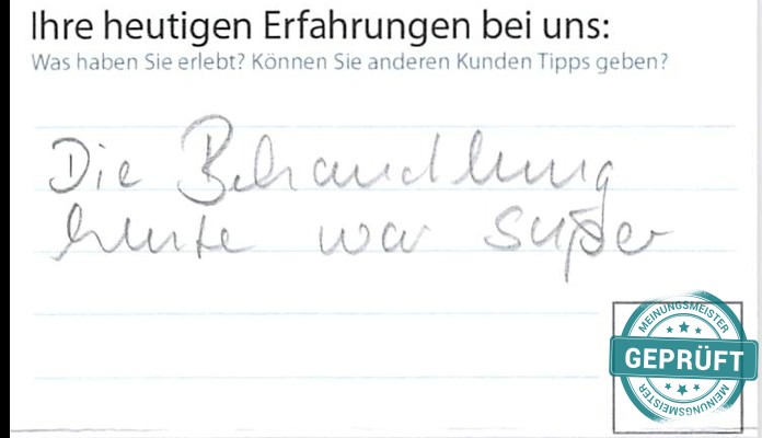 Digitalisierter Text des Meinungsmeister Bewertungsbogens