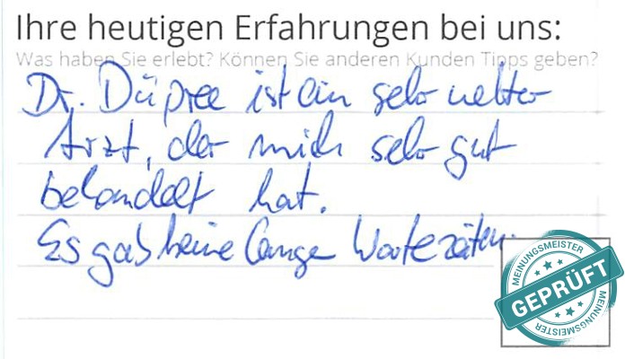 Digitalisierter Text des Meinungsmeister Bewertungsbogens