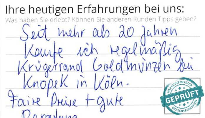 Digitalisierter Text des Meinungsmeister Bewertungsbogens