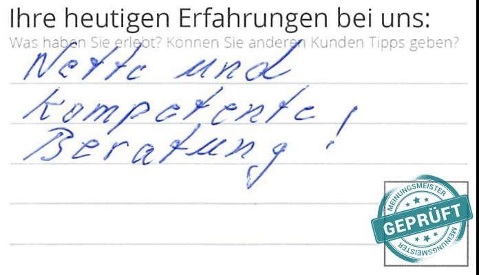 Digitalisierter Text des Meinungsmeister Bewertungsbogens