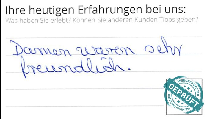 Digitalisierter Text des Meinungsmeister Bewertungsbogens