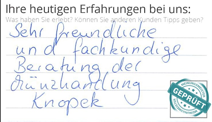 Digitalisierter Text des Meinungsmeister Bewertungsbogens