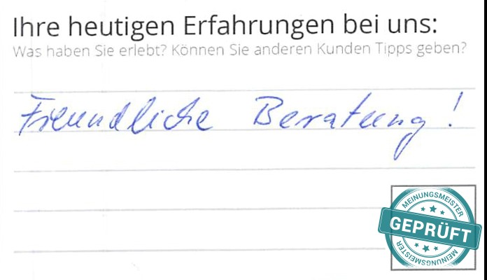 Digitalisierter Text des Meinungsmeister Bewertungsbogens