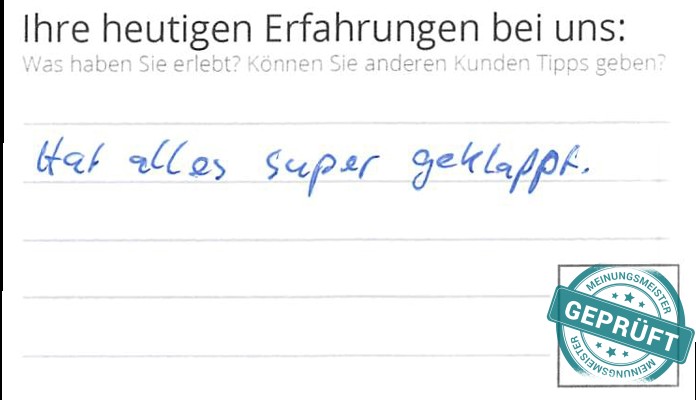 Digitalisierter Text des Meinungsmeister Bewertungsbogens