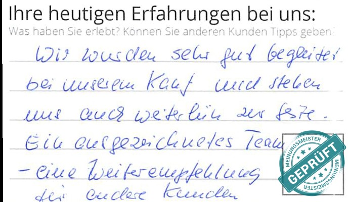 Digitalisierter Text des Meinungsmeister Bewertungsbogens