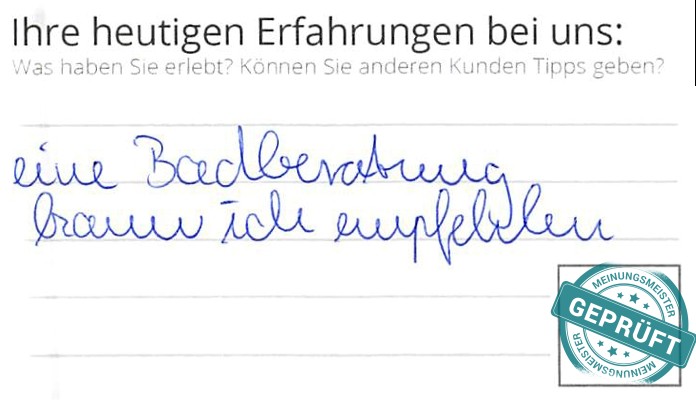 Digitalisierter Text des Meinungsmeister Bewertungsbogens