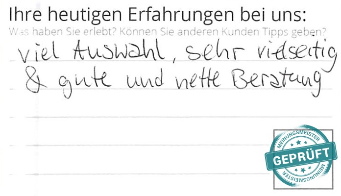 Digitalisierter Text des Meinungsmeister Bewertungsbogens