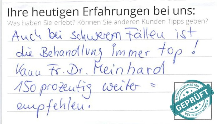 Digitalisierter Text des Meinungsmeister Bewertungsbogens