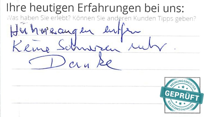 Digitalisierter Text des Meinungsmeister Bewertungsbogens