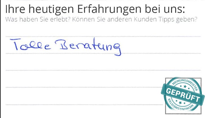 Digitalisierter Text des Meinungsmeister Bewertungsbogens