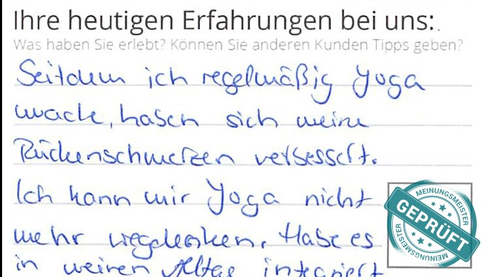 Digitalisierter Text des Meinungsmeister Bewertungsbogens