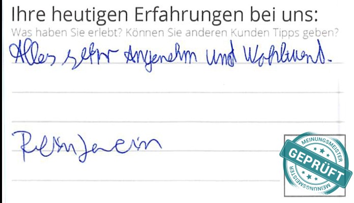 Digitalisierter Text des Meinungsmeister Bewertungsbogens