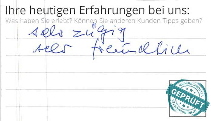 Digitalisierter Text des Meinungsmeister Bewertungsbogens