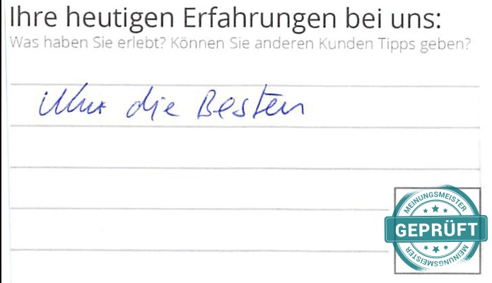 Digitalisierter Text des Meinungsmeister Bewertungsbogens