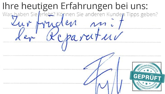 Digitalisierter Text des Meinungsmeister Bewertungsbogens