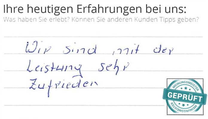 Digitalisierter Text des Meinungsmeister Bewertungsbogens