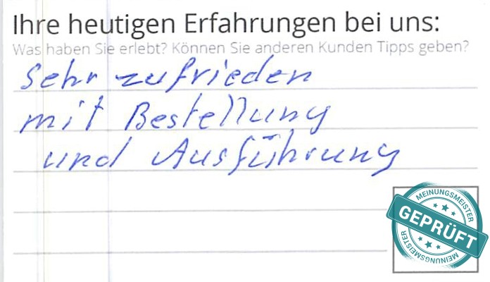 Digitalisierter Text des Meinungsmeister Bewertungsbogens