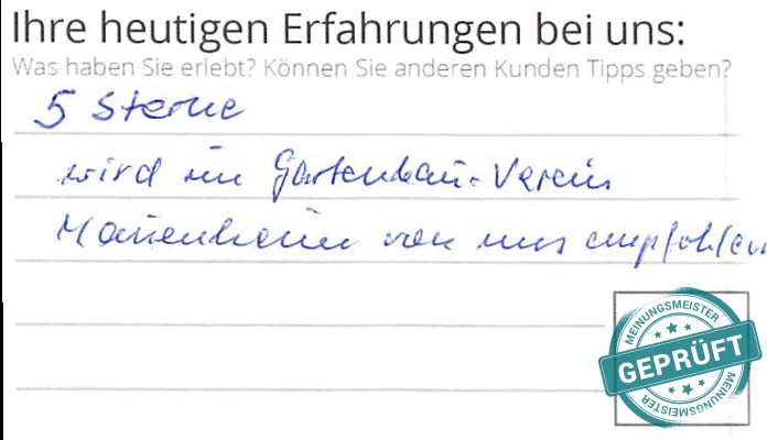 Digitalisierter Text des Meinungsmeister Bewertungsbogens