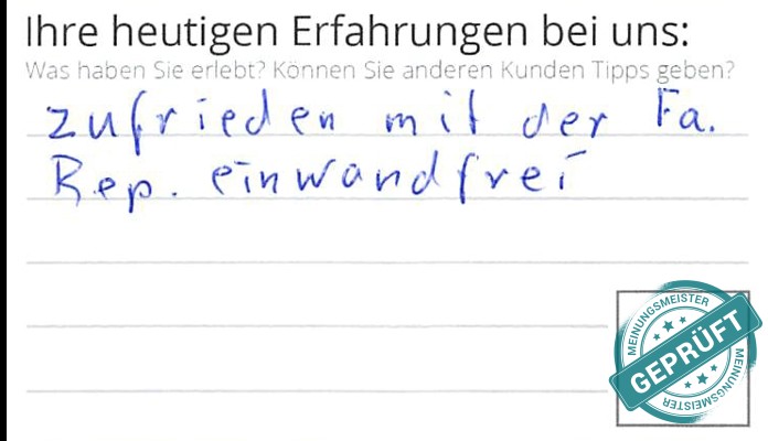 Digitalisierter Text des Meinungsmeister Bewertungsbogens