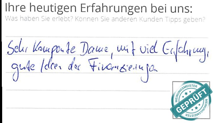 Digitalisierter Text des Meinungsmeister Bewertungsbogens