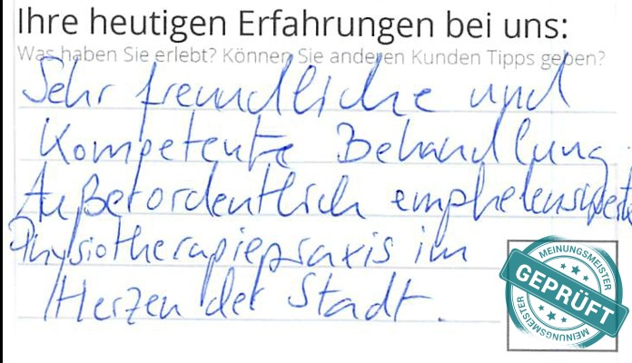 Digitalisierter Text des Meinungsmeister Bewertungsbogens