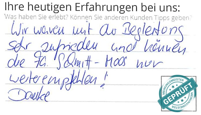 Digitalisierter Text des Meinungsmeister Bewertungsbogens