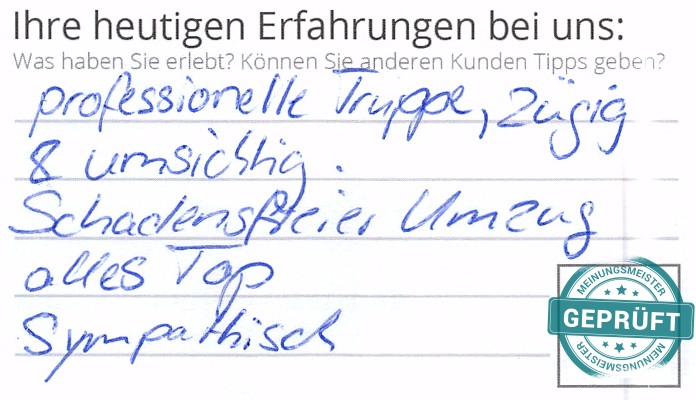 Digitalisierter Text des Meinungsmeister Bewertungsbogens