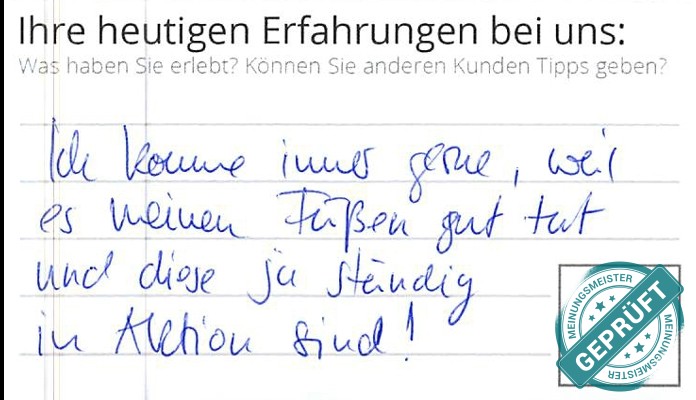 Digitalisierter Text des Meinungsmeister Bewertungsbogens