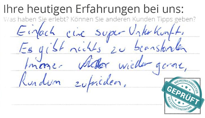 Digitalisierter Text des Meinungsmeister Bewertungsbogens