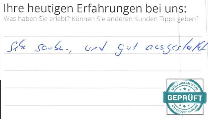 Digitalisierter Text des Meinungsmeister Bewertungsbogens