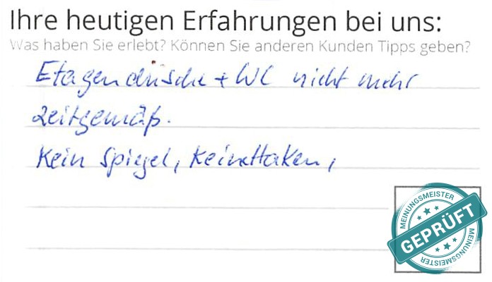 Digitalisierter Text des Meinungsmeister Bewertungsbogens