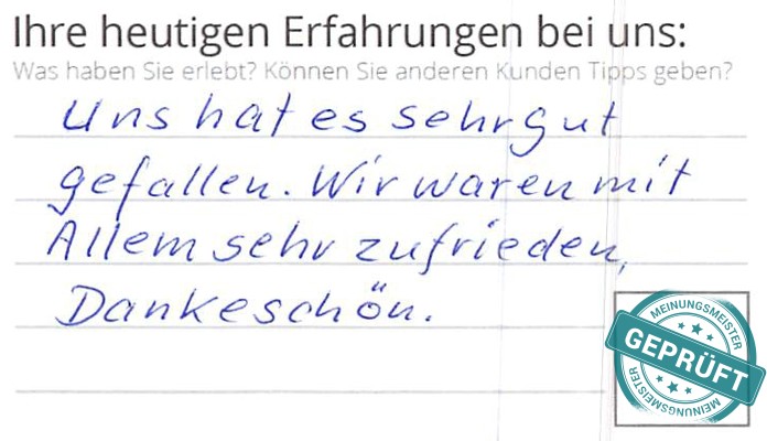 Digitalisierter Text des Meinungsmeister Bewertungsbogens