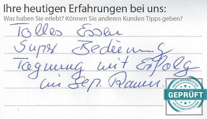 Digitalisierter Text des Meinungsmeister Bewertungsbogens