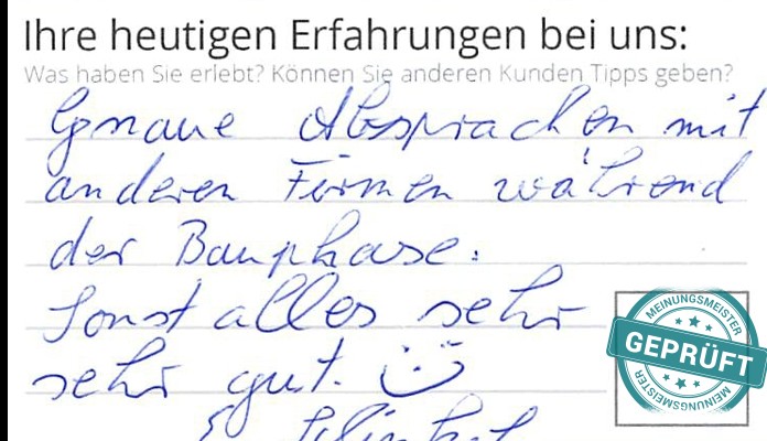 Digitalisierter Text des Meinungsmeister Bewertungsbogens