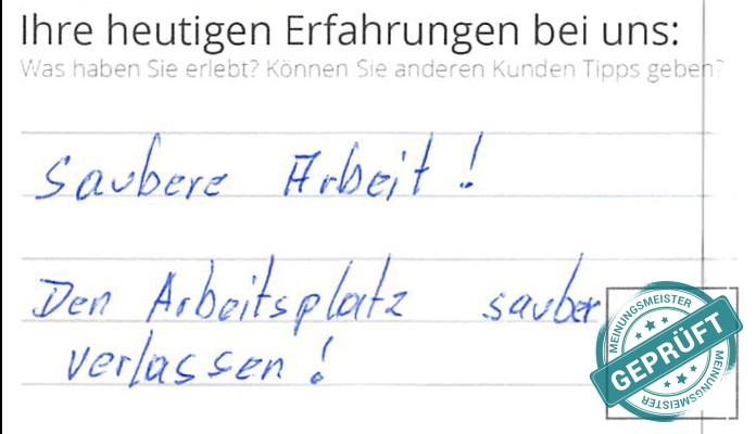 Digitalisierter Text des Meinungsmeister Bewertungsbogens